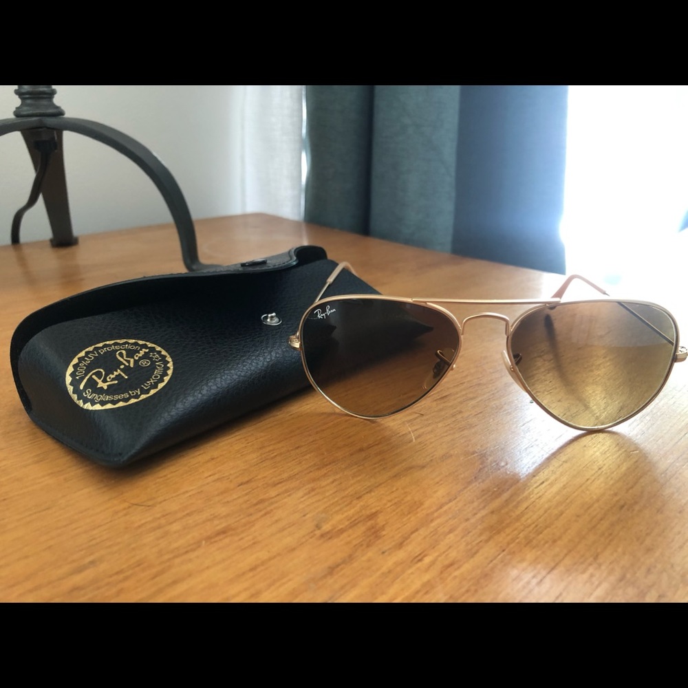 Ray Ban 3025 Gold Aviator with brown gradient lenses Size 55-14-135